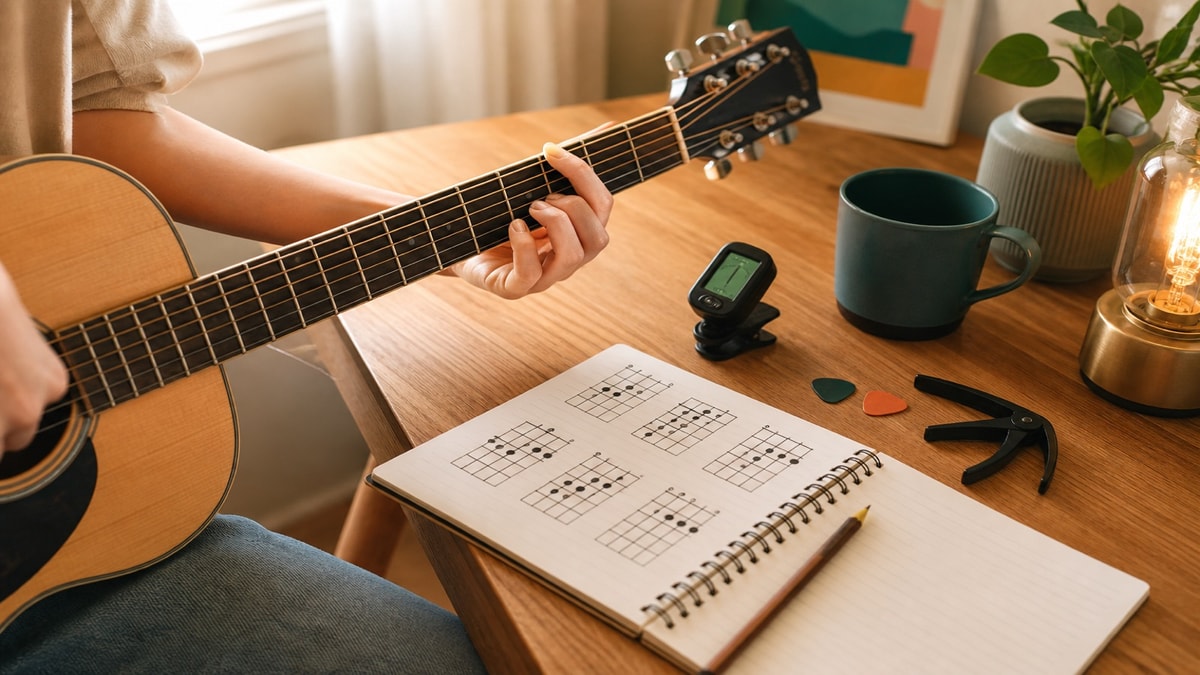Hình ảnh bài viết: Hướng dẫn guitar cho người mới bắt đầu: từ cầm đàn đến chơi bài đầu tiên