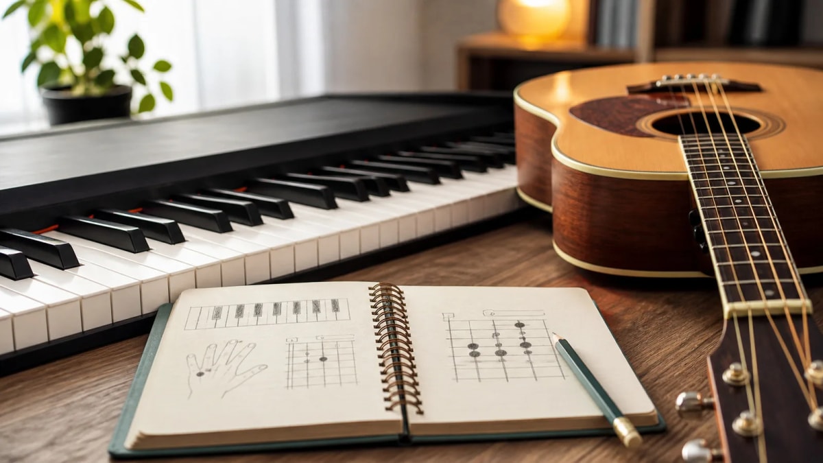 Blog post image: Cách Bấm Hợp Âm Bb7 (Si Giáng 7) Chuẩn: Piano & Guitar
