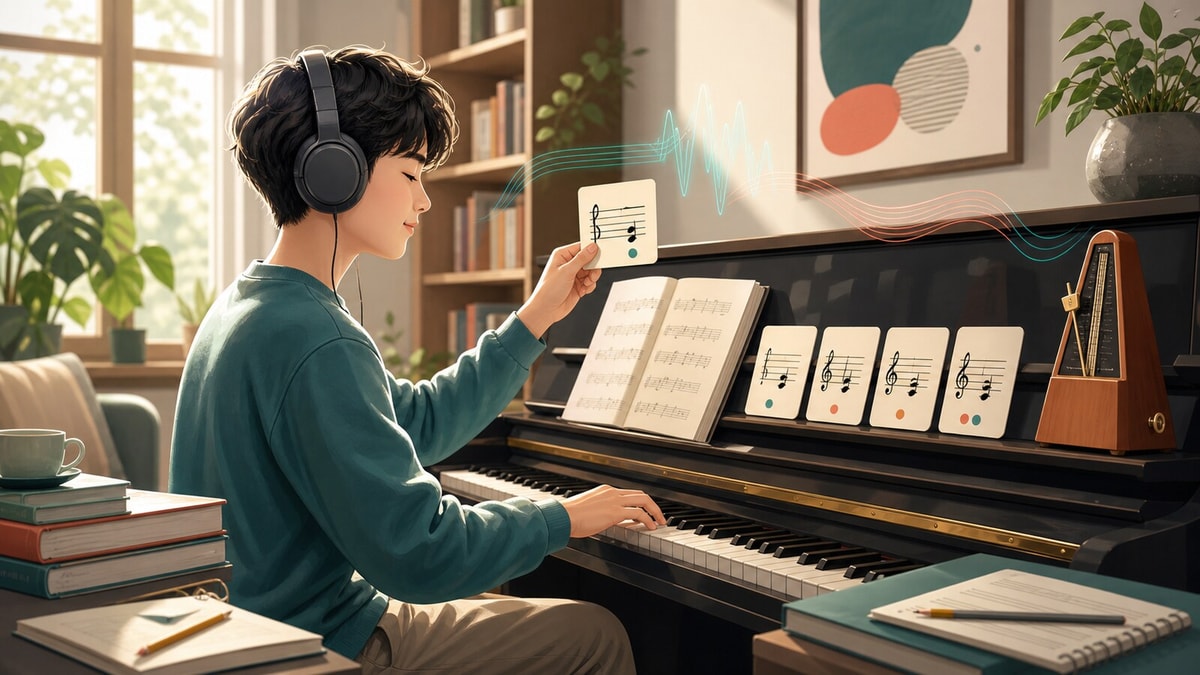 Blog post image: Luyện tai nghe nhạc cho người mới: 7 bài tập nhận biết nốt và hợp âm