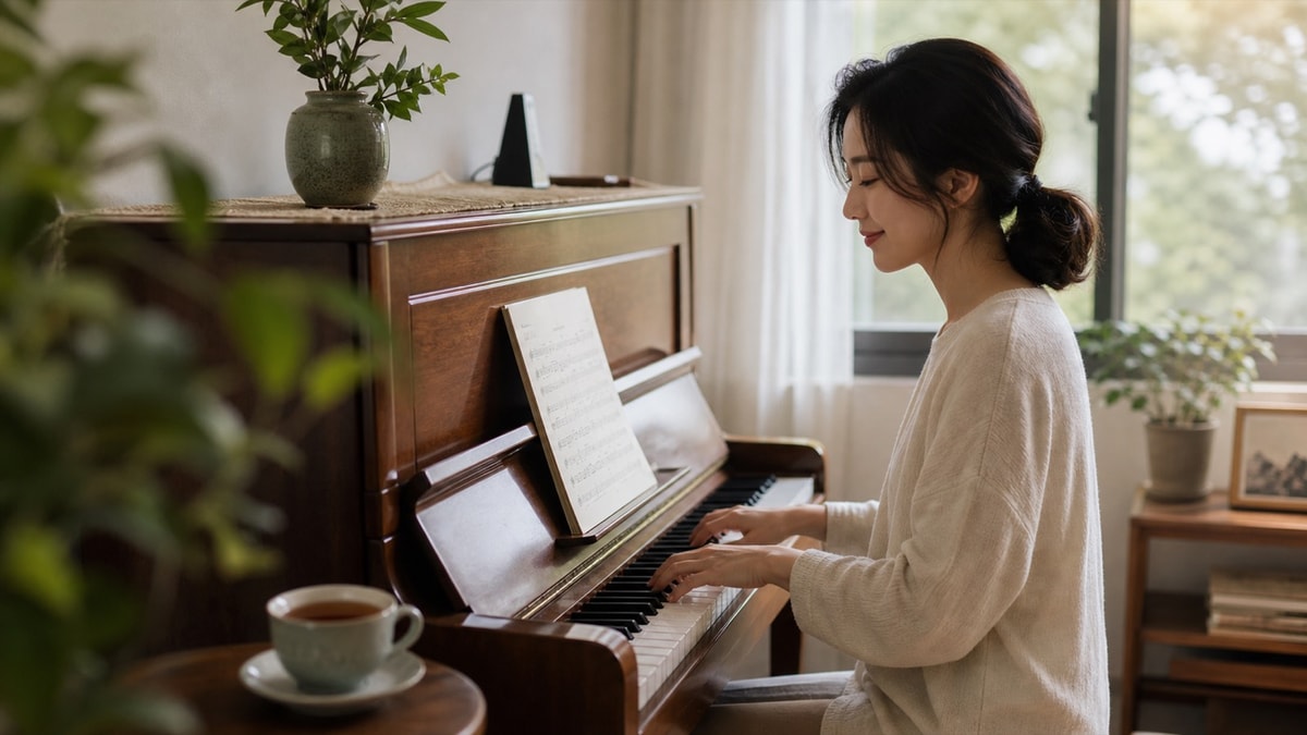Blog post image: 15-Minute Piano Practice for Stress Relief